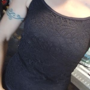 Black crochet tank top